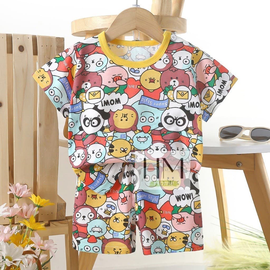 ใหม่ เสื้อผ้าเด็ก ชุดเซทเสื้อแขนสั้น+กางเกงขาสั้น ชุดเด็กลายการ์ตูน น่ารักๆ รูปที่ 7