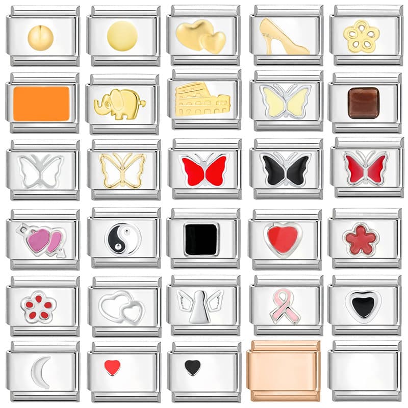 DIY ภาษาอิตาลี เสน่ห์ สร้อยข้อมือ ข้อต่อฟิตติ้ง 9 มม ใหม่ โมดูลเชื่อมโยง สเตนเลส 9 มม. สําหรับทําเครื่องประดับ สร้อยข้อมือ DIY รูปที่ 4