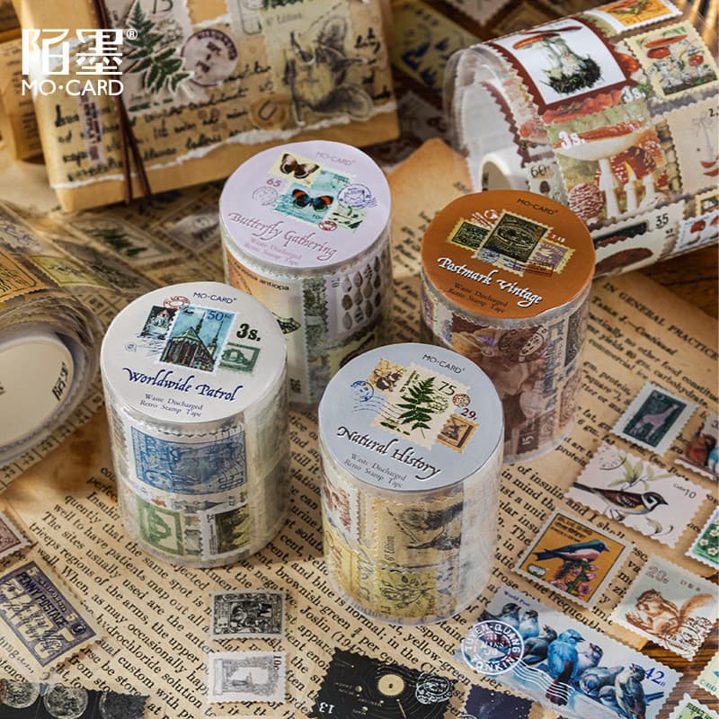 แสตมป ์ Vintage Washi เทปโบราณ Masking Retro งานศิลปะตกแต ่ งเทปสําหรับศิลปะ DIY หัตถกรรมวารสาร Planners Scrapbook ห ่ อ รูปที่ 3