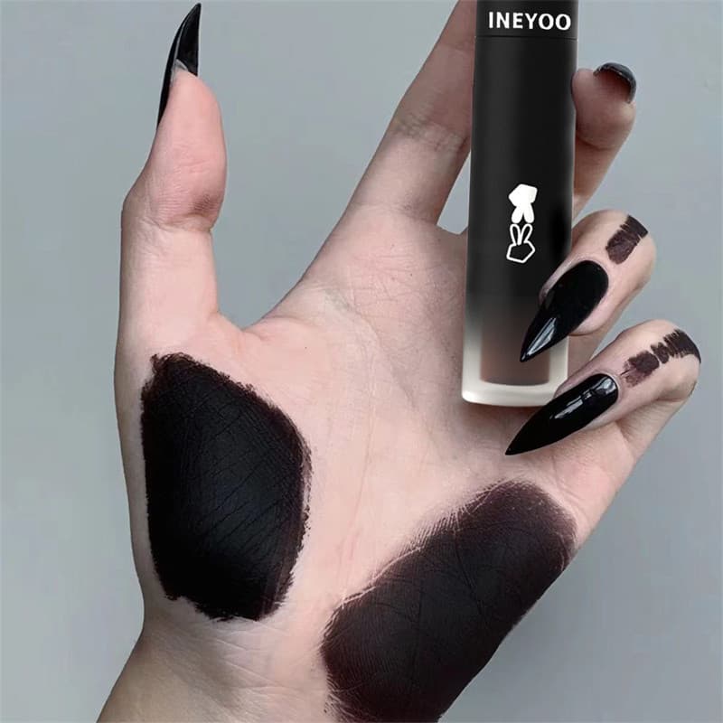 INEYOO ลิปกลอส Black lip Purple Blood Gothic lip make up Long Lasting Moisturizing รูปที่ 1