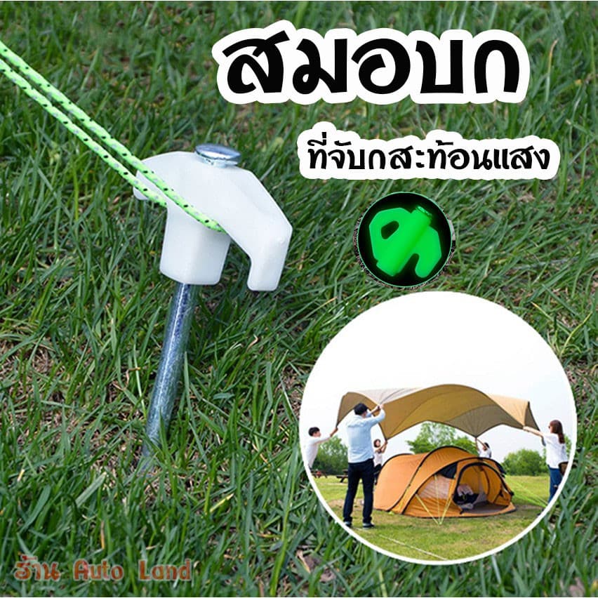 ตะขอ กางเต้นท์ สมอบกเหล็ก หมุดยึดเต็นท์ที่จับกสะท้อนแสง ขนาด 20-25cm อุปรกรณ์เต็นท์ วัสดุเหล็ก เคลือบกันสนิม รูปที่ 1