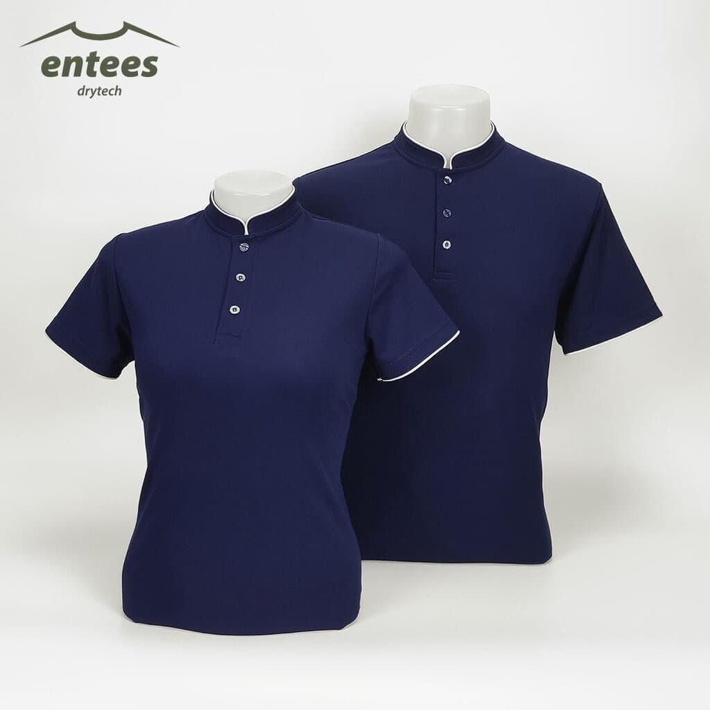 เสื้อคอจีน Micro Plus สีกรมท่า รูปที่ 7