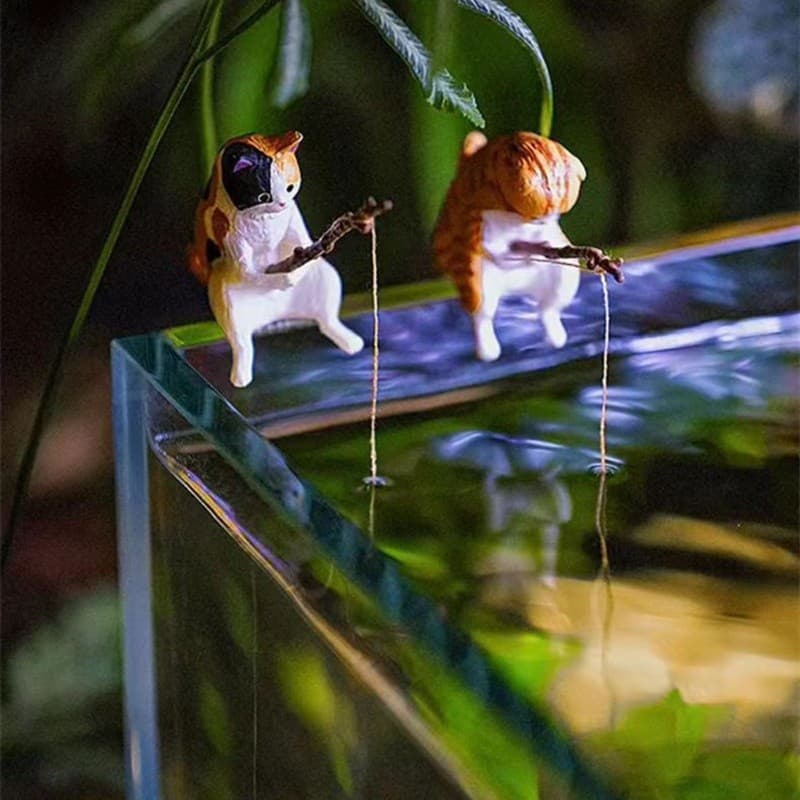 ฟิกเกอร์เรซิ่นรูปปั้นแมวสุดน่ารัก ตกแต่งตู้ปลา สวนขวด แต่งบ้าน เพิ่มความสดใสและมีชีวิตชีวา! รูปที่ 8