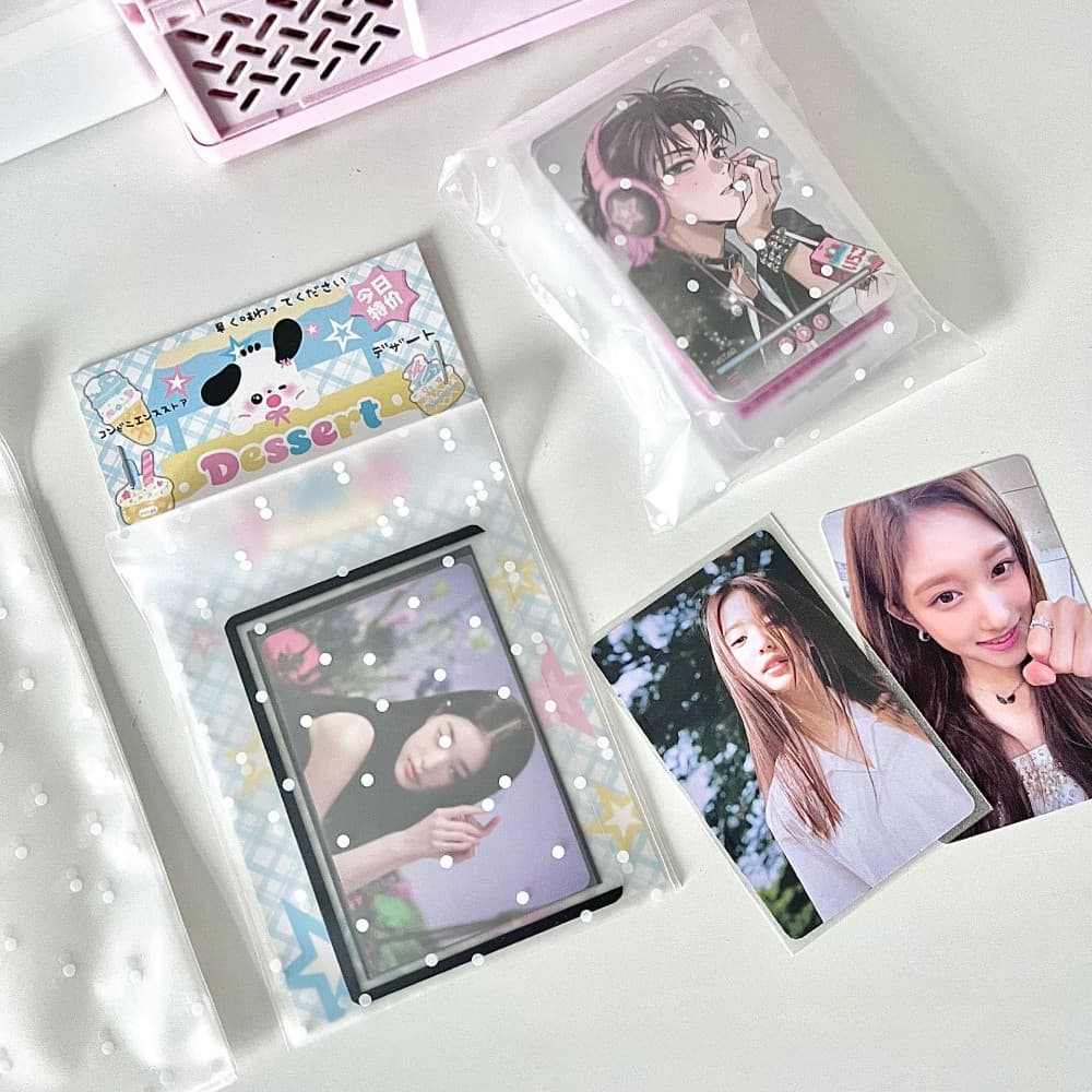 50 ชิ ้ น Matte Dots ถุงปิดผนึก Toploader แขน Photocard บรรจุภัณฑ ์ กระเป ๋ า Self กาวกระเป ๋ า รูปที่ 3