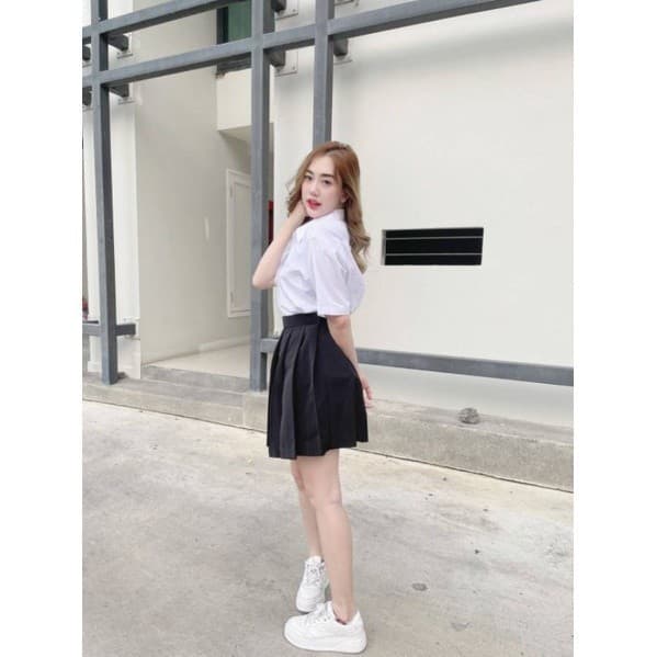 กระโปรงนักศึกษาพลีทมีขอบ ยาว16,18,20 ผ้านาโน รูปที่ 2
