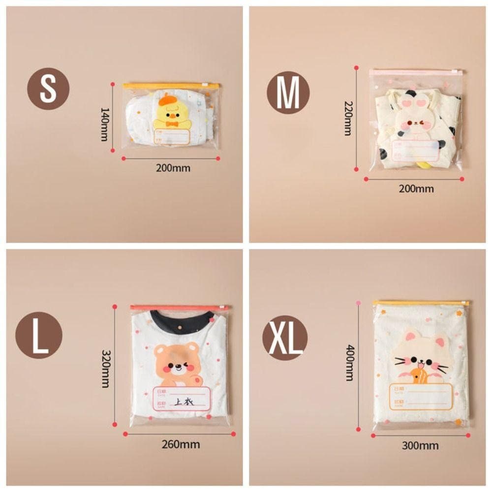REYOUNG 10 ชิ้น ถุงซีลจําแนก, กระเป๋าเก็บเสื้อผ้าเด็กแบบพกพา, กระเป๋าผ้า/ผ้าอ้อมหลายขนาด Classified รูปที่ 2