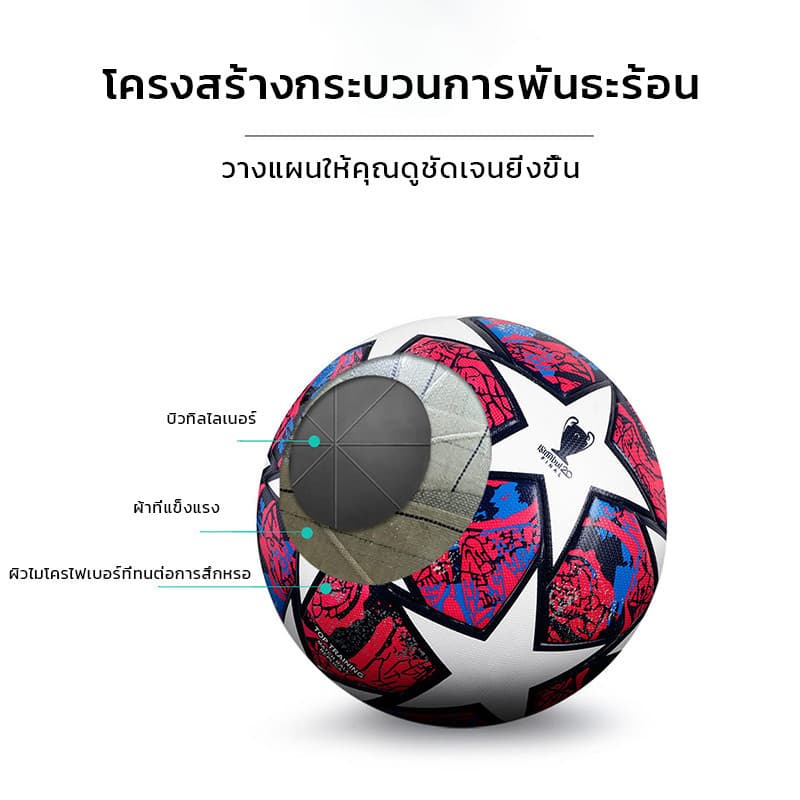 ยูฟ่าแชมเปียนส์ลีก ฟุตบอลเบอร์ 5 SoccerballลูกฟุตบอลหนังPUฟุตบอล รูปที่ 4
