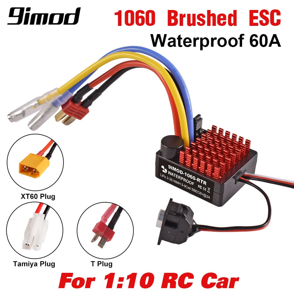 9imod 1060 RTR 60A ESC แปรงควบคุมความเร็วอิเล็กทรอนิกส์ 2-3S LiPo กันน้ํา BEC 6V3A สําหรับ 1/10 Axial SCX10 Traxxas TRX4 TRX6 D90 HPI Redcat Tamiya RC รถ Crawler รถบรรทุก รูปที่ 1