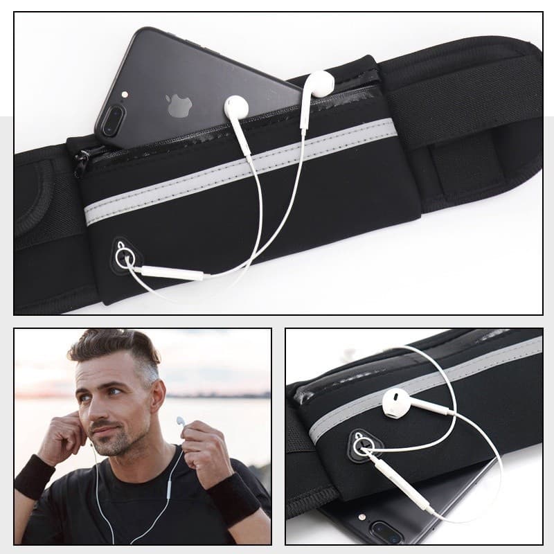 กระเป๋าคาดเอว กระเป๋าวิ่งออกกำลังกาย มีรูสายหูฟัง กันน้ำ Sport Waist Bag 4สี รูปที่ 5