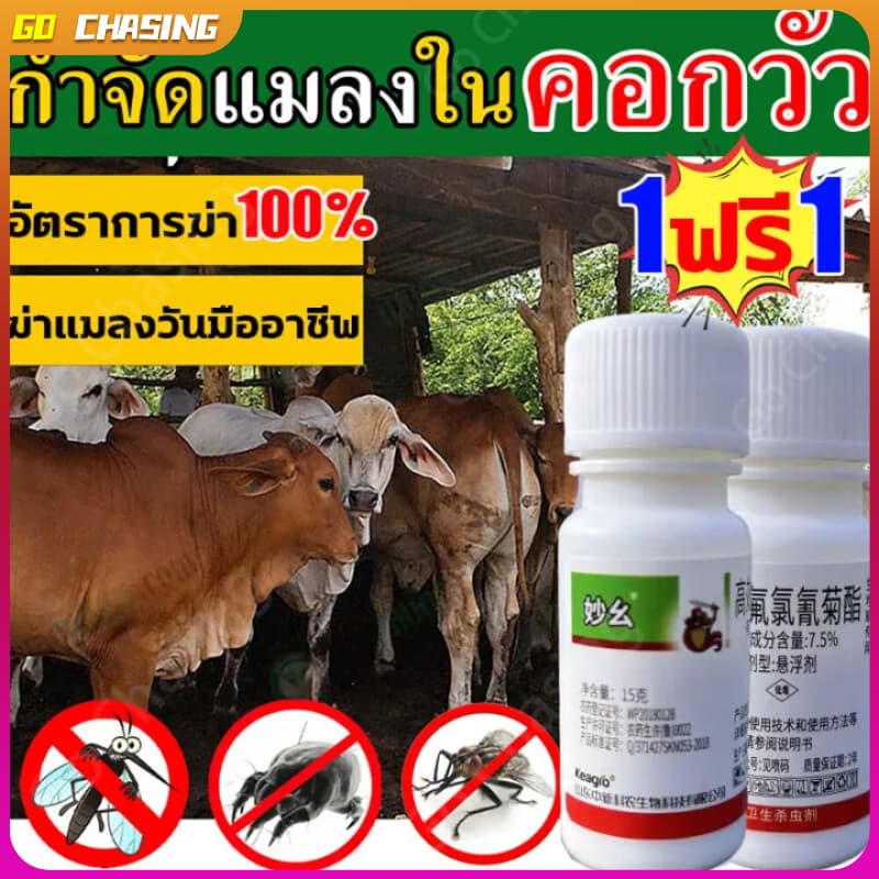 ไล่ยุงคอกวัว กำจัดแมลงวัน ยุง เห็บ มด เหา หมัด แมลง อัตราการฆ่า100% ยาไล่แมลงในวัว ฉีดในคอกสัตว์ได้ รูปที่ 1