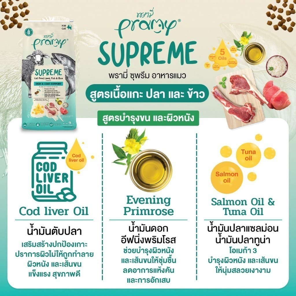 Pramy supreme อาหารแมว พรามี่ สุพรีม อาหารเม็ด อาหารสัตว์เลี้ยง รูปที่ 3