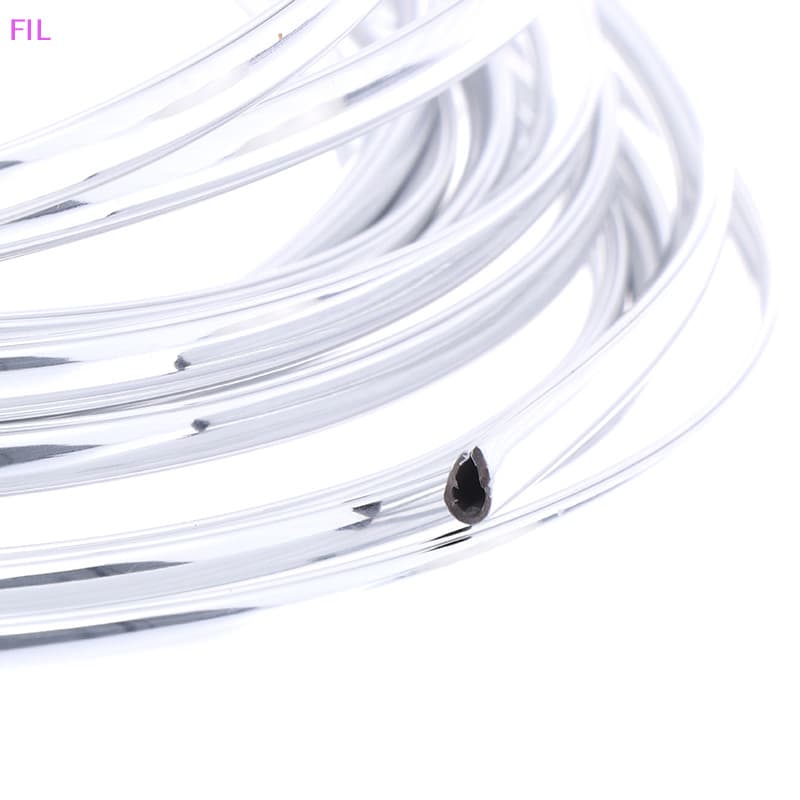 FIL 1 ม้วน 6M รถประตู Moulding Strip Chrome รถประตูขอบ Moulding Trim Strip รูปที่ 6