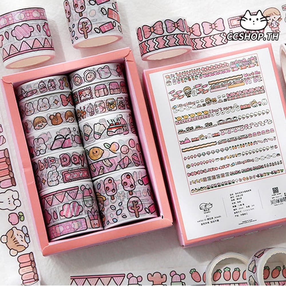 ร้านไทย กระดาษกาว เทปการ์ตูน น่ารัก บรรจุกล่องของขวัญ กล่องละ 12 ม้วน เทปตกแต่ง นักเรียน สติ๊กเกอร์ รูปที่ 7