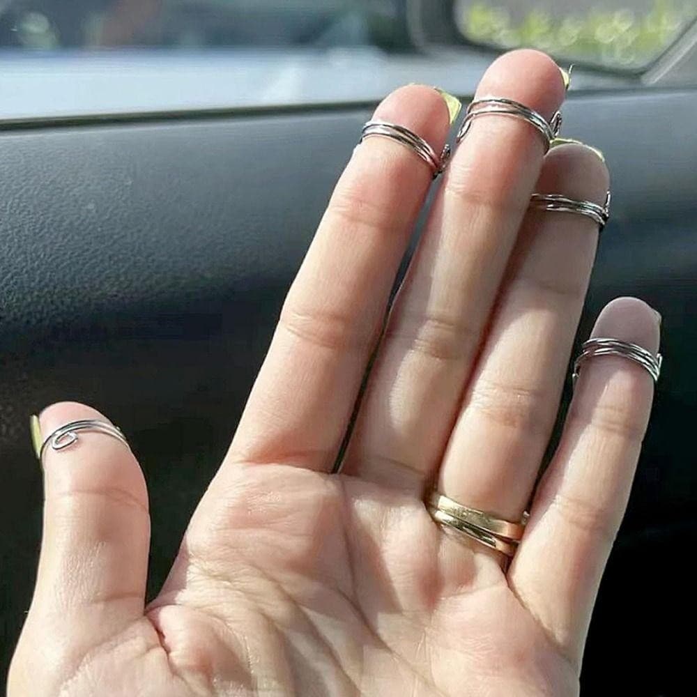 MILD Nail Rings, Gold Color Reusable Fingertip Nail Rings, Silver Color ถอดใช้งานง่าย Phalanx Ring Nail Art Decorative รูปที่ 4