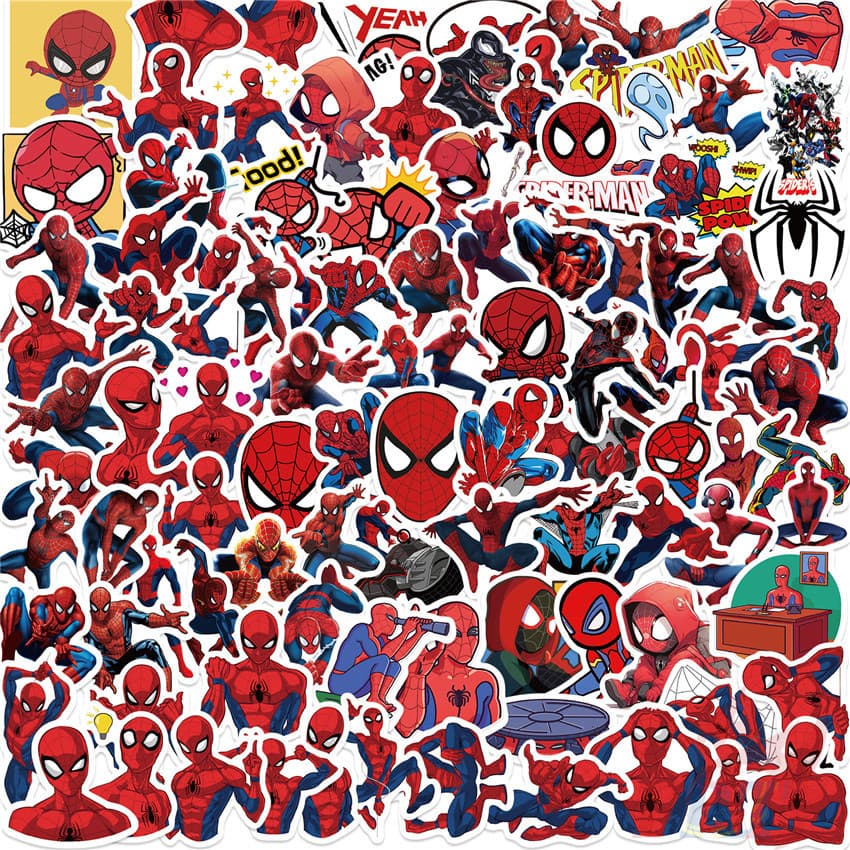 100Pcs/Set Spider-Man Stickers Waterproof DIY Fashion Doodle Decals Stickers รูปที่ 1