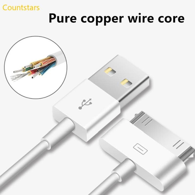 Cou สายชาร์จ USB แบบแข็ง 30Pin สําหรับโทรศัพท์ 4 4s Pad 1 2 3 สายส่งข้อมูล รูปที่ 1