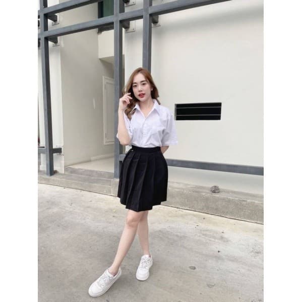 กระโปรงนักศึกษาพลีทมีขอบ ยาว16,18,20 ผ้านาโน รูปที่ 5
