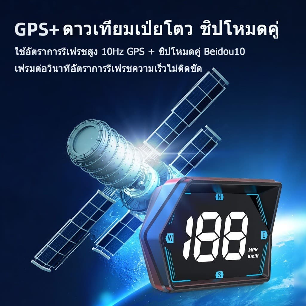 GPS HUD จอแสดงความเร็ว เข็มทิศ รถยนต์หัวขึ้นแสดง USB รถ HUD แสดงความเร็วรถ สำหรับรถบรรทุกรถบัสทุก รูปที่ 3