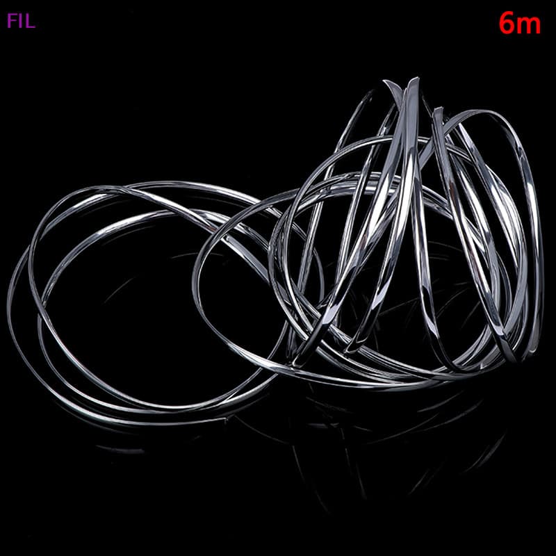 FIL 1 ม้วน 6M รถประตู Moulding Strip Chrome รถประตูขอบ Moulding Trim Strip รูปที่ 7