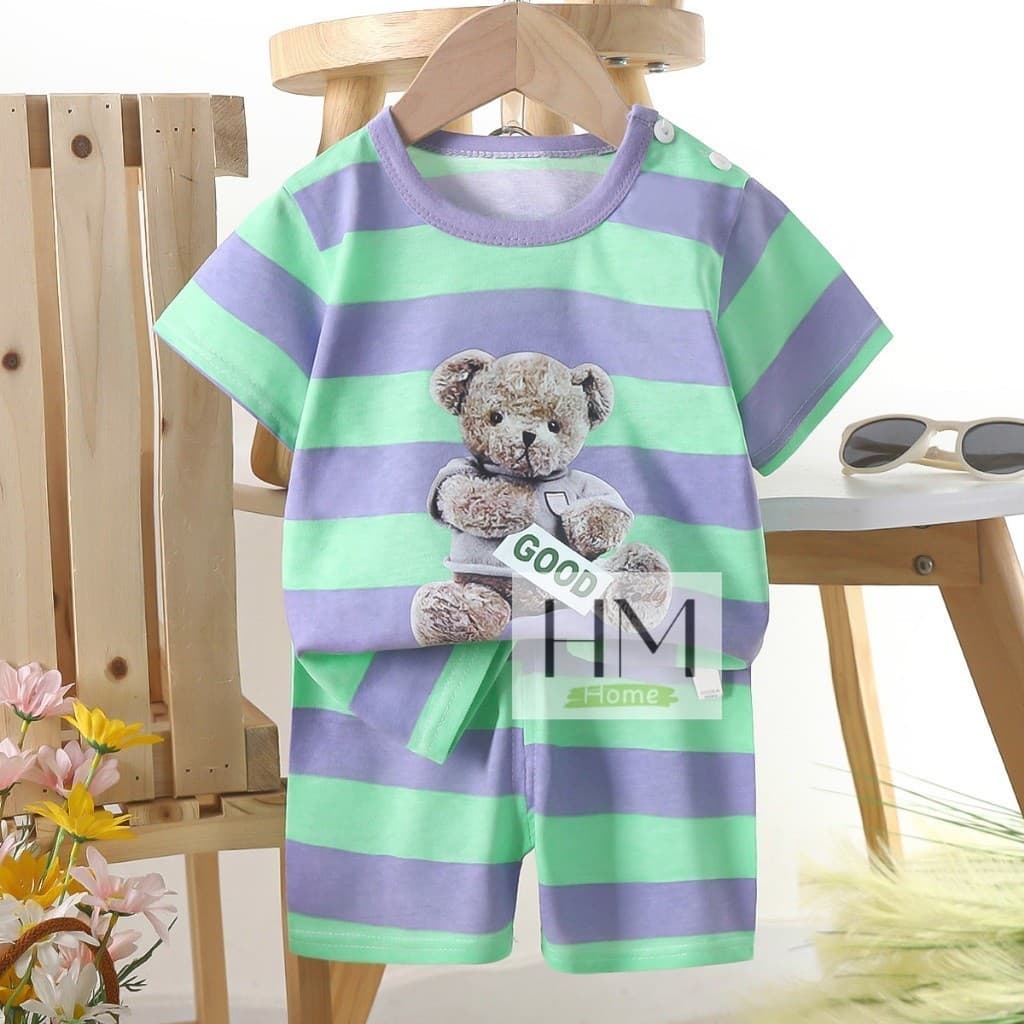 ใหม่ เสื้อผ้าเด็ก ชุดเซทเสื้อแขนสั้น+กางเกงขาสั้น ชุดเด็กลายการ์ตูน น่ารักๆ รูปที่ 8
