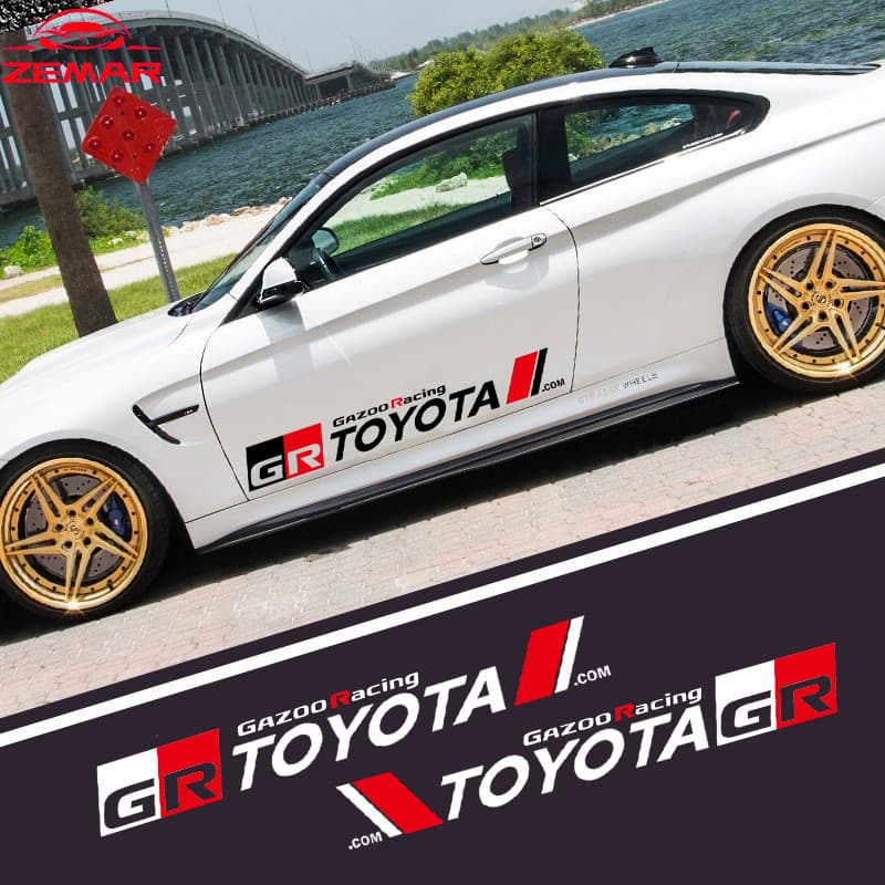 สติกเกอร์ กันน้ํา ป้องกันรอยขีดข่วน สําหรับตกแต่งประตูรถยนต์ Toyota GR Prius Fortuner Corolla Cross CHR Camry Wish Vios Veloz Estima Sienta Yaris Ativ Altis Sienta bZ4X Hiace Hilux Revo รูปที่ 1