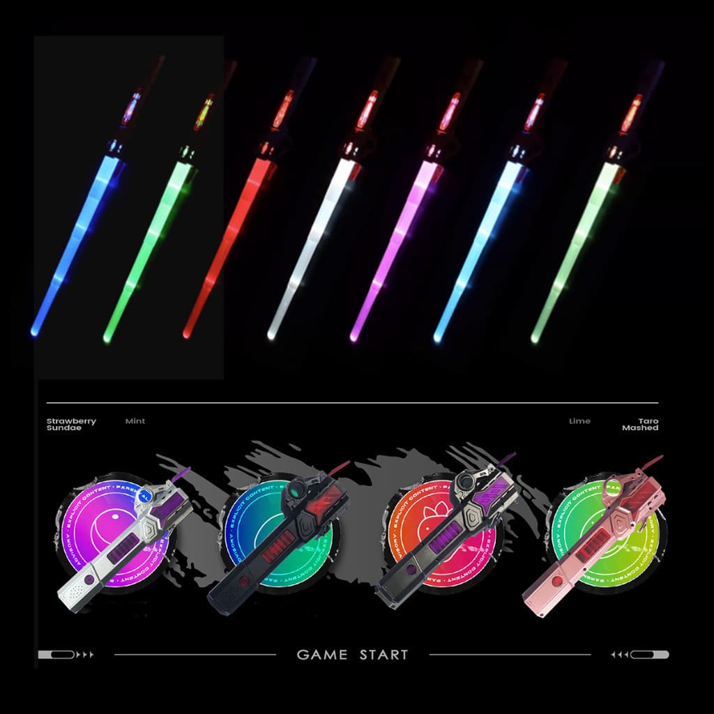 2 in 1 ไลท์เซเบอร์ Star Wars 7 สี 2 ชิ้น ดาบเลเซอร์พับเก็บได้เปลี่ยนสีเหนี่ยวนำ แท่งเรืองแสง LED ดาบแฟลช หลายรูปแบบ รูปที่ 6