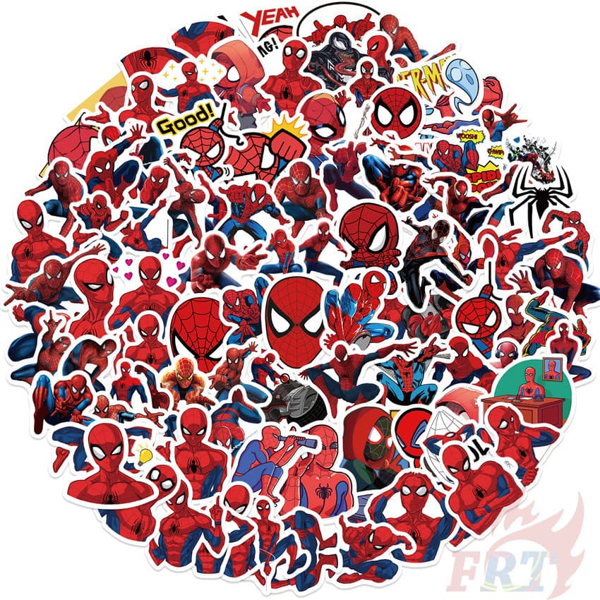100Pcs/Set Spider-Man Stickers Waterproof DIY Fashion Doodle Decals Stickers รูปที่ 2