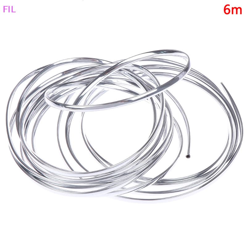 FIL 1 ม้วน 6M รถประตู Moulding Strip Chrome รถประตูขอบ Moulding Trim Strip รูปที่ 9