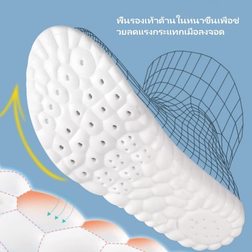 Featured พื้นรองเท้าแบบยืดหยุ่นนุ่ม ระบายอากาศได้ดี ดูดซับเหงื่อ / พื้นรองเท้าสำหรับเล่นกีฬาแบบยืดหยุ่นสูง รูปที่ 6