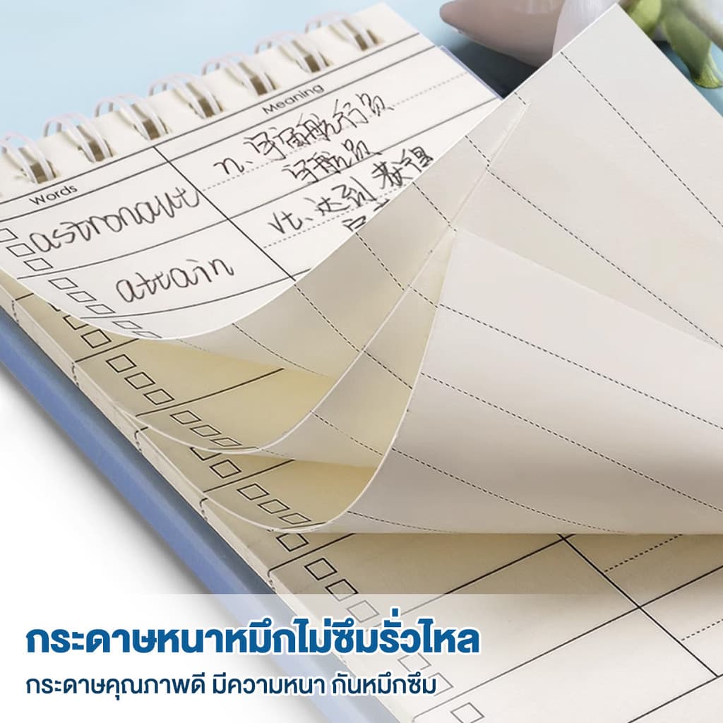 Ohayo สมุดบันทึก คำศัพท์ จดศัพท์สันห่วง สมุดโน๊ต ขนาด 74*135มม. เปิด/ปิดคำศัพท์ ช่วยให้จำง่ายขึ้น! พกง่าย ท่องศัพท์ รูปที่ 4