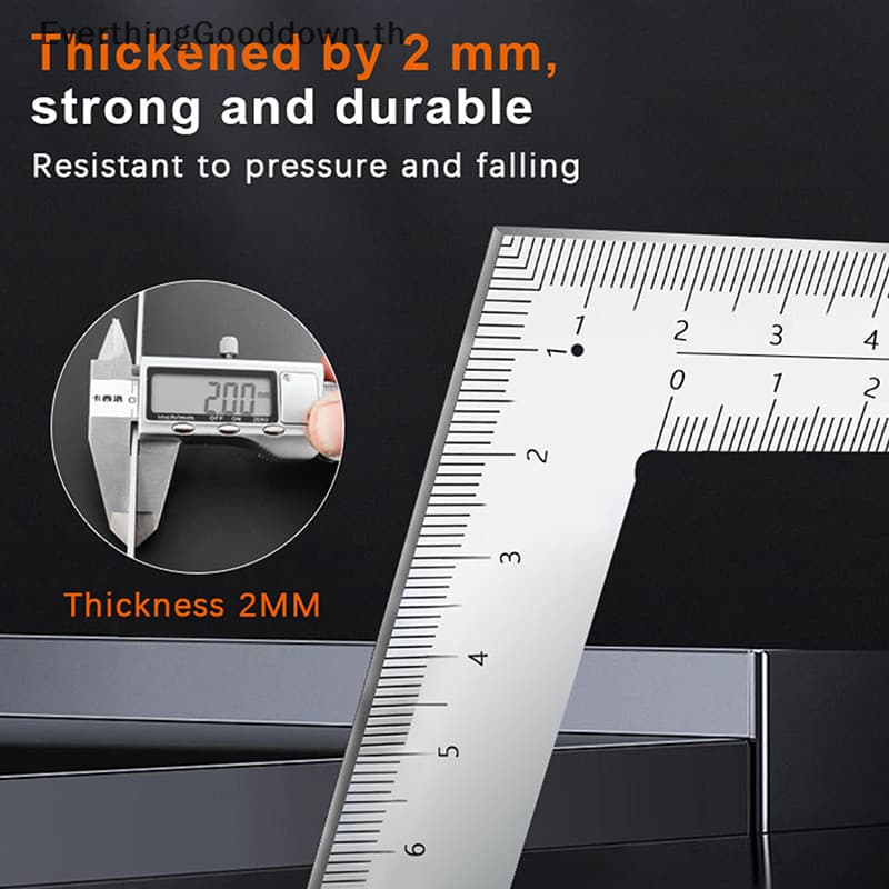 EVER Framing ไม้บรรทัดวัดเค้าโครงเครื่องมือสแตนเลสสแควร์มุมขวาไม้บรรทัด Precision สําหรับอาคาร Framing Gauges TH รูปที่ 6