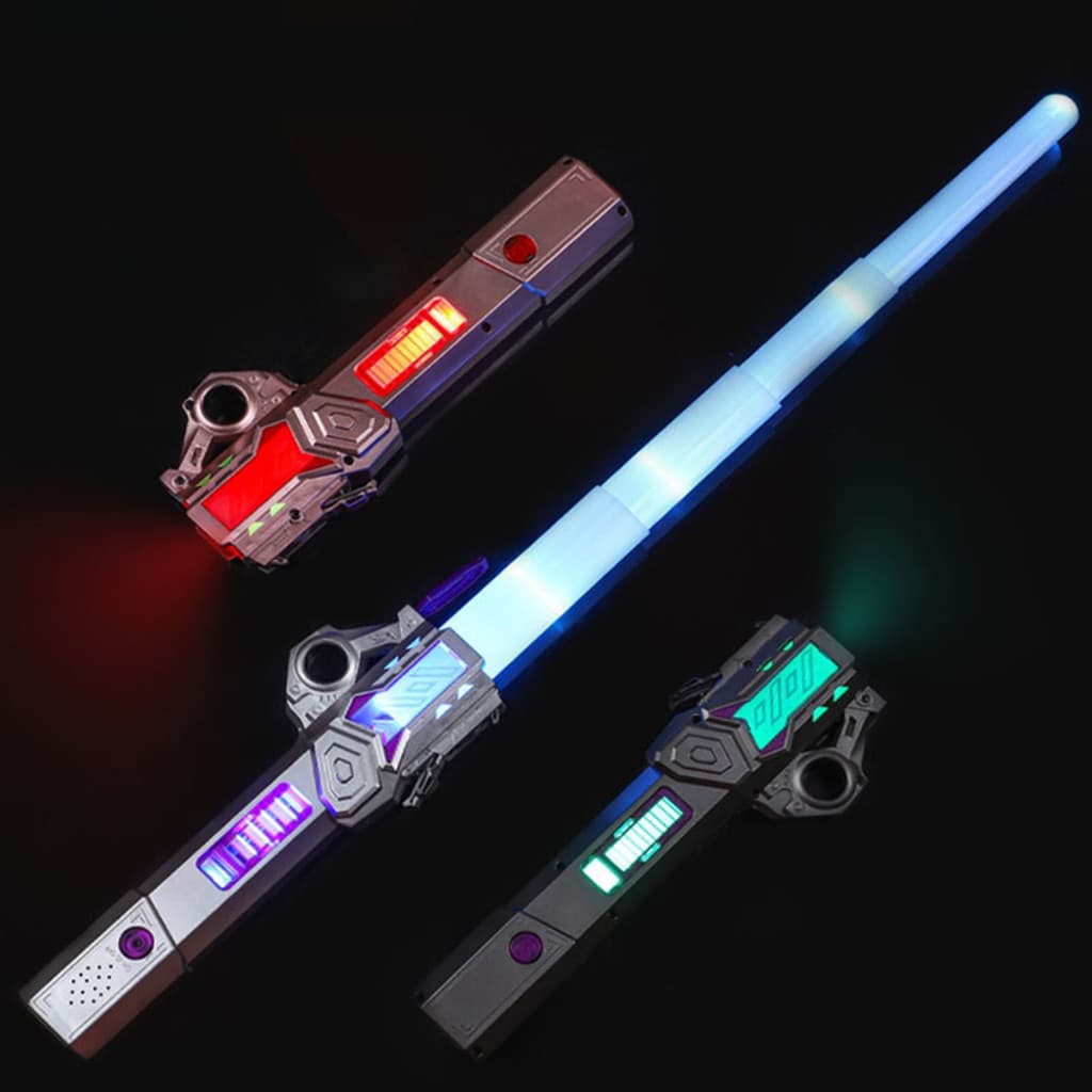 2 in 1 ไลท์เซเบอร์ Star Wars 7 สี 2 ชิ้น ดาบเลเซอร์พับเก็บได้เปลี่ยนสีเหนี่ยวนำ แท่งเรืองแสง LED ดาบแฟลช หลายรูปแบบ รูปที่ 7