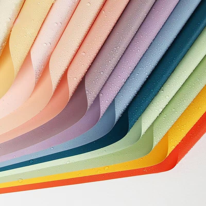 กระดาษห่อดอกไม้สีเดียวหรือสองสี วัสดุกันน้ำและกระดาษเคลือบด้าน เหมาะสำหรับตกแต่งดอกไม้ ประณีตและสวยงาม รูปที่ 9