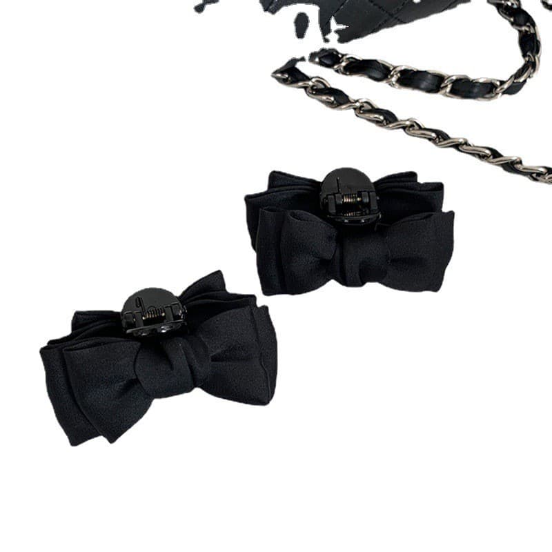 Escaping Princess Headdress สีดําสองด้านโบว์คว้าคลิปอุปกรณ์เสริมผมอารมณ์ Shark คลิปคลิปผมหญิง 2025 รูปที่ 6