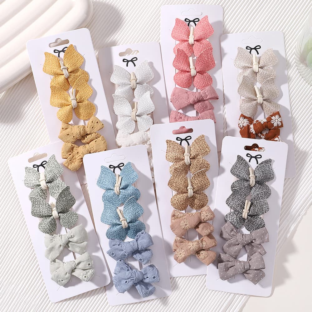 4ชิ้น/เซ็ตเด็กหวานผีเสื้อกิ๊บสําหรับสาวผ้าฝ้ายปลอดภัยคู่ชั้น คันธนู เด็กน่ารักอุปกรณ์ผม รูปที่ 8