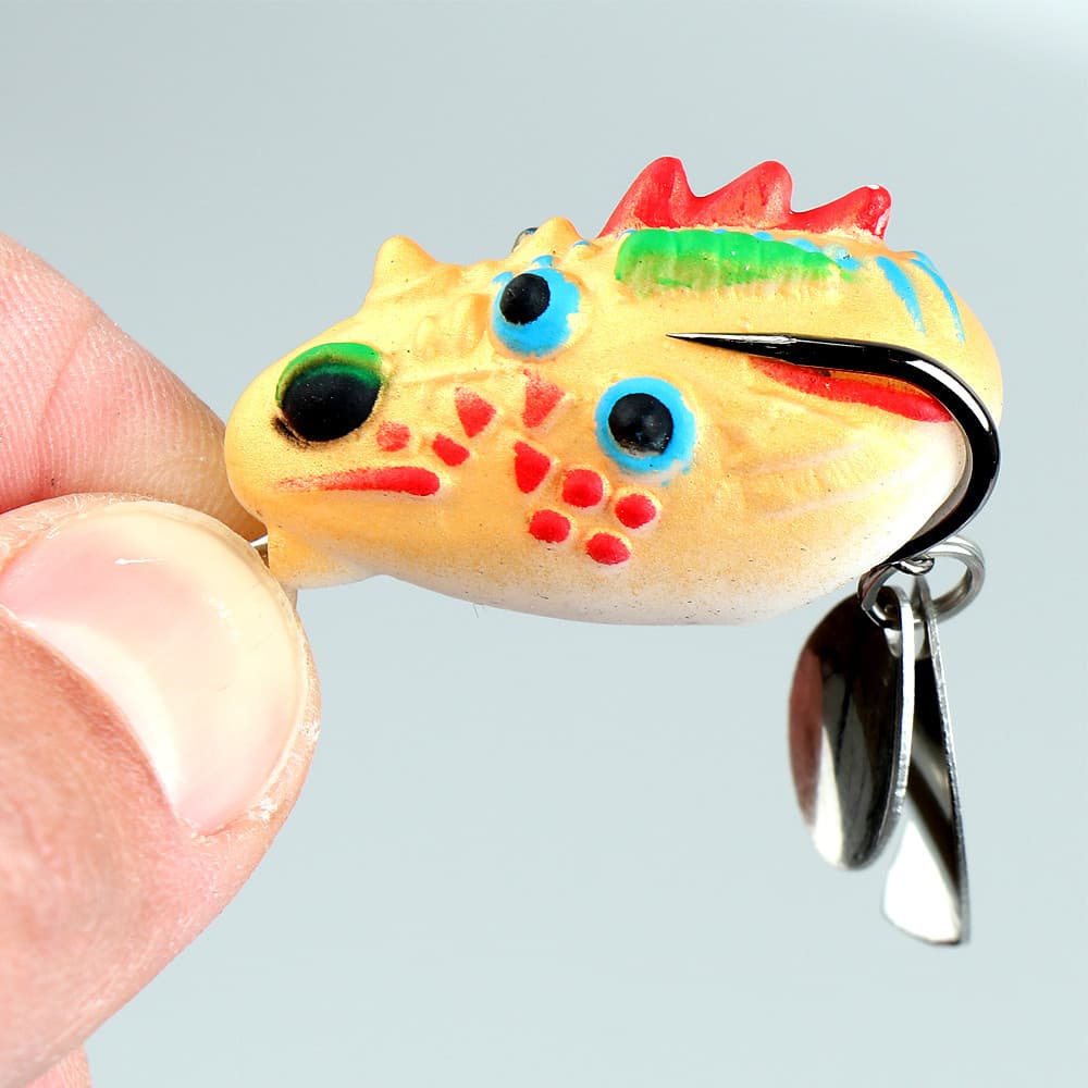 5 ชิ้นชุด 3.5 ซม./5.4g กบอ่อนตกปลา Lure Mini Soft Lure Double Upgrated Hook Top Water รูปที่ 6