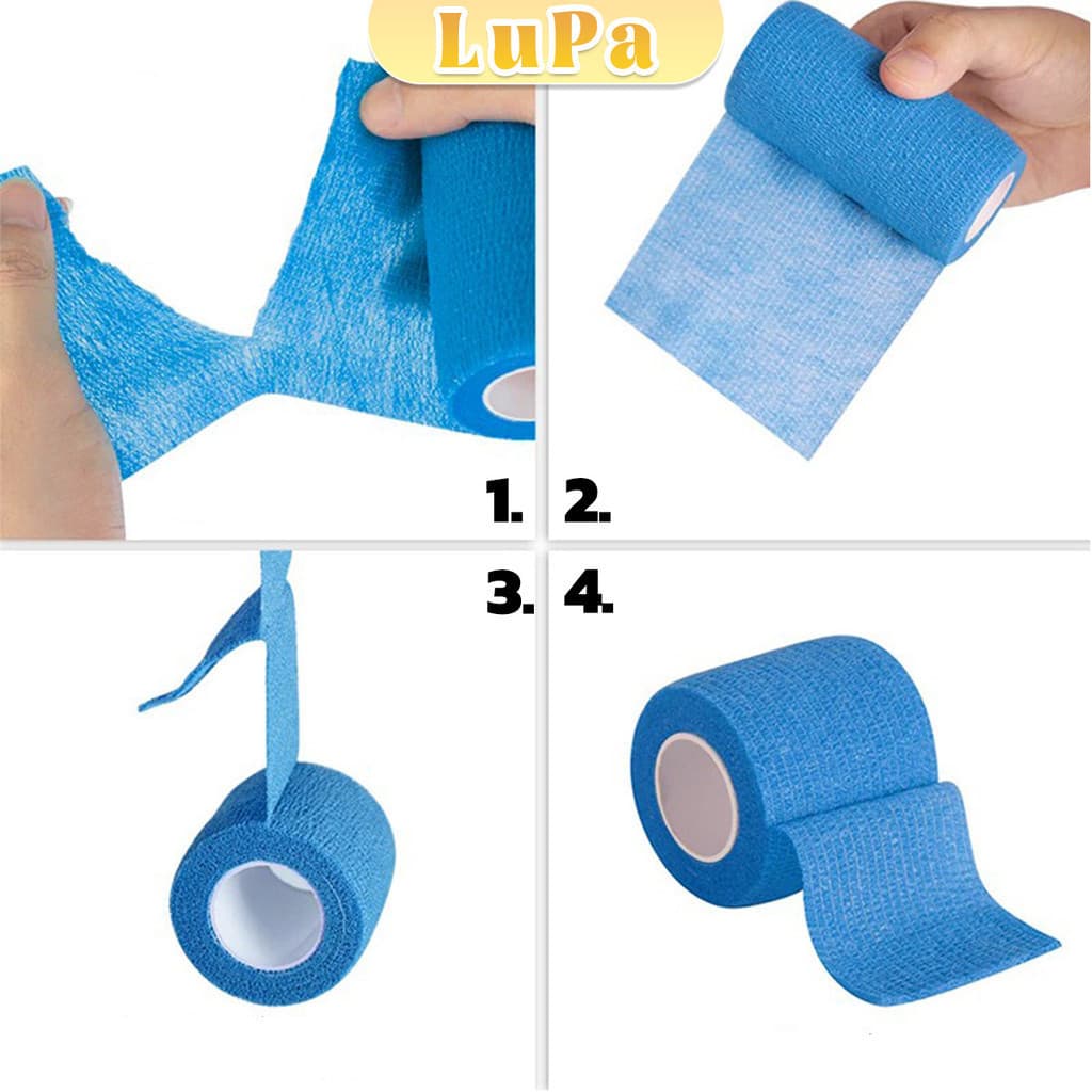 LuPa ผ้าล็อค ผ้าพันแผล เทปพันแผลแบบยืดหยุ่น เทปพันออกกำลังกาย ขนาด 4.5 m Non-Woven Bandage รูปที่ 8