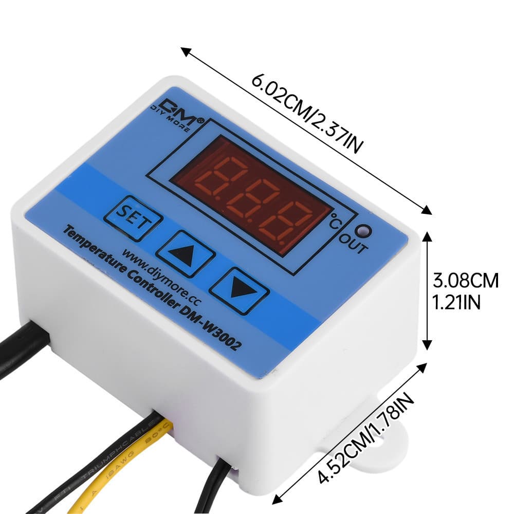 XH-W3002 AC 110-220V อุปกรณ์เทอร์โมมิเตอร์ดิจิตอลสําหรับควบคุมอุณหภูมิมีไฟ รุ่นอัพเกรดพร้อมปลั๊ก รูปที่ 7