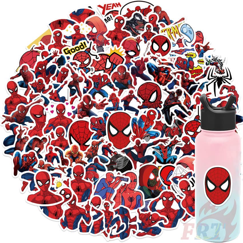 100Pcs/Set Spider-Man Stickers Waterproof DIY Fashion Doodle Decals Stickers รูปที่ 4