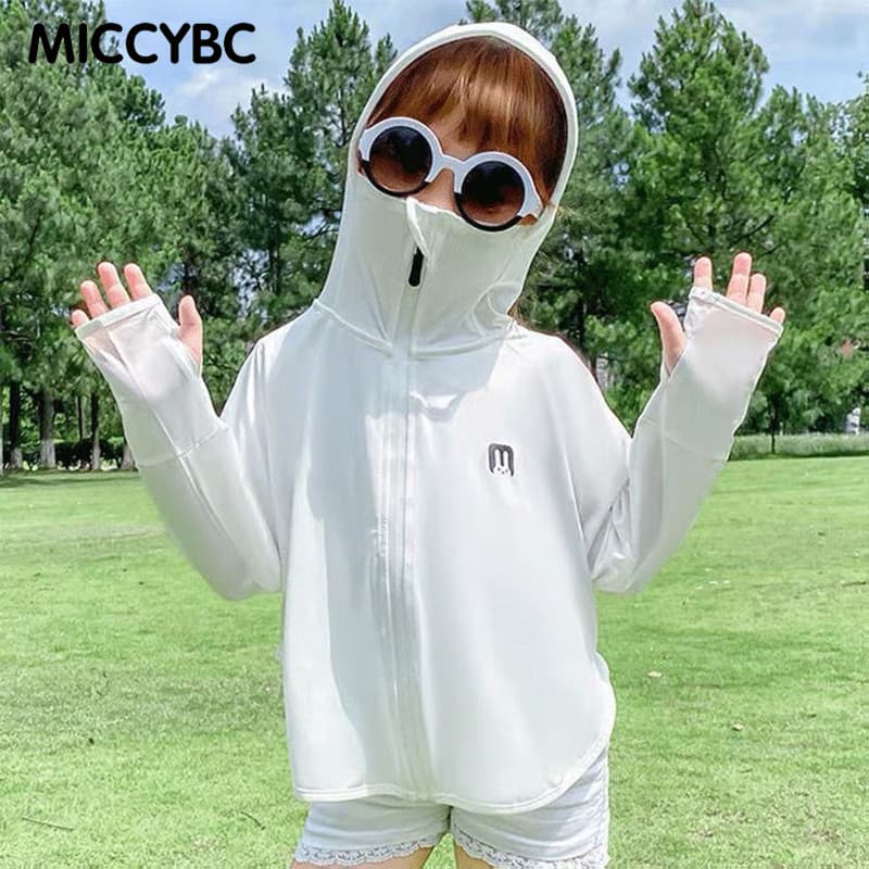 50%Off 3-12 ปี เสื้อแจ็กเก็ต ป้องกันรังสียูวี ป้องกันแดด แฟชั่นฤดูร้อน สําหรับเด็ก เสื้อคลุมกันแดด มีฮู้ด ผ้าเรยอน ระบายอากาศได้ดี ป้องกันรังสีอัลตราไวโอเลต ลายกระต่าย แฟชั่นฤดูร้อน สําหรับเด็กผู้ชาย และเด็กผู้หญิง รูปที่ 4