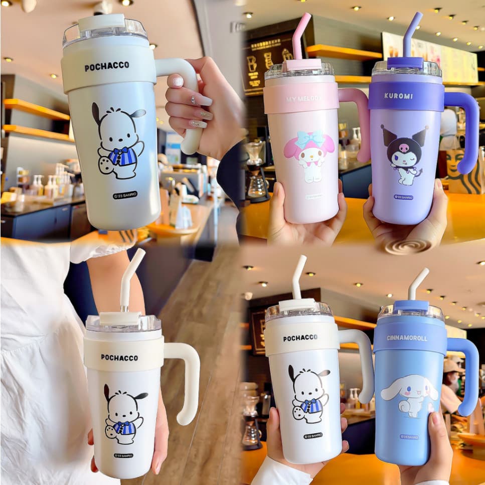 กระติกน้ําร้อน แตนเลส316ความจุขนาดใหญ่ 860ml.ลายการ์ตูน ความจุขนาดใหญ่ 40oz ลายการ์ตูนกระทิงน้ําแข็งน่ารัก มีหูจับ+หลอดด รูปที่ 3