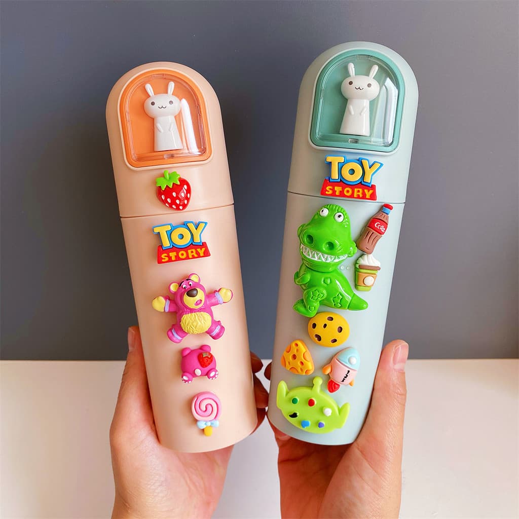 ถ้วยใส่ยาสีฟัน แปรงสีฟัน ลายการ์ตูนน่ารัก แบบพกพา สําหรับเด็ก รูปที่ 4