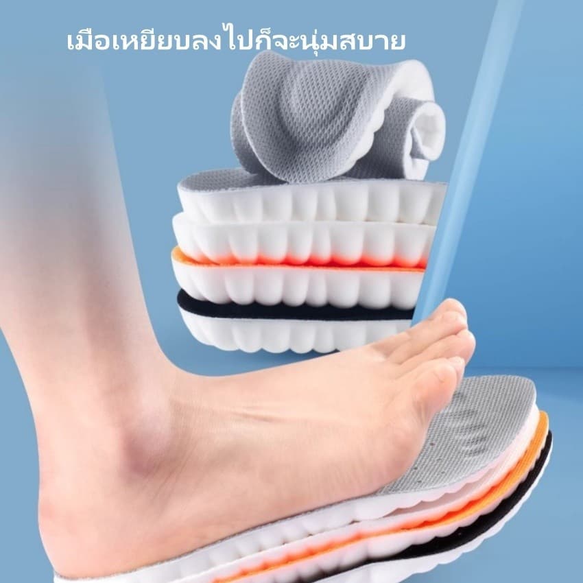 Featured พื้นรองเท้าแบบยืดหยุ่นนุ่ม ระบายอากาศได้ดี ดูดซับเหงื่อ / พื้นรองเท้าสำหรับเล่นกีฬาแบบยืดหยุ่นสูง รูปที่ 2