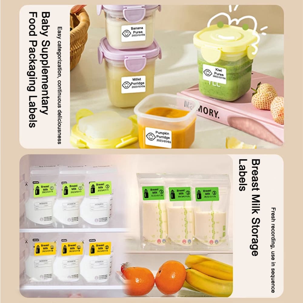 NIIMBOT B21/B1/B3S สติ๊กเกอร์ป้ายที่ใช้ในตู้เย็นแช่แข็ง สติ๊กเกอร์การจัดหมวดหมู่อาหารในบ้าน รูปที่ 8
