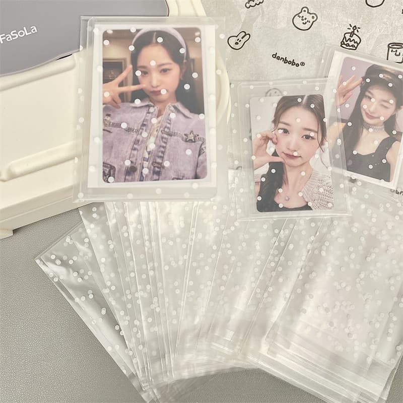 50 ชิ ้ น Matte Dots ถุงปิดผนึก Toploader แขน Photocard บรรจุภัณฑ ์ กระเป ๋ า Self กาวกระเป ๋ า รูปที่ 6