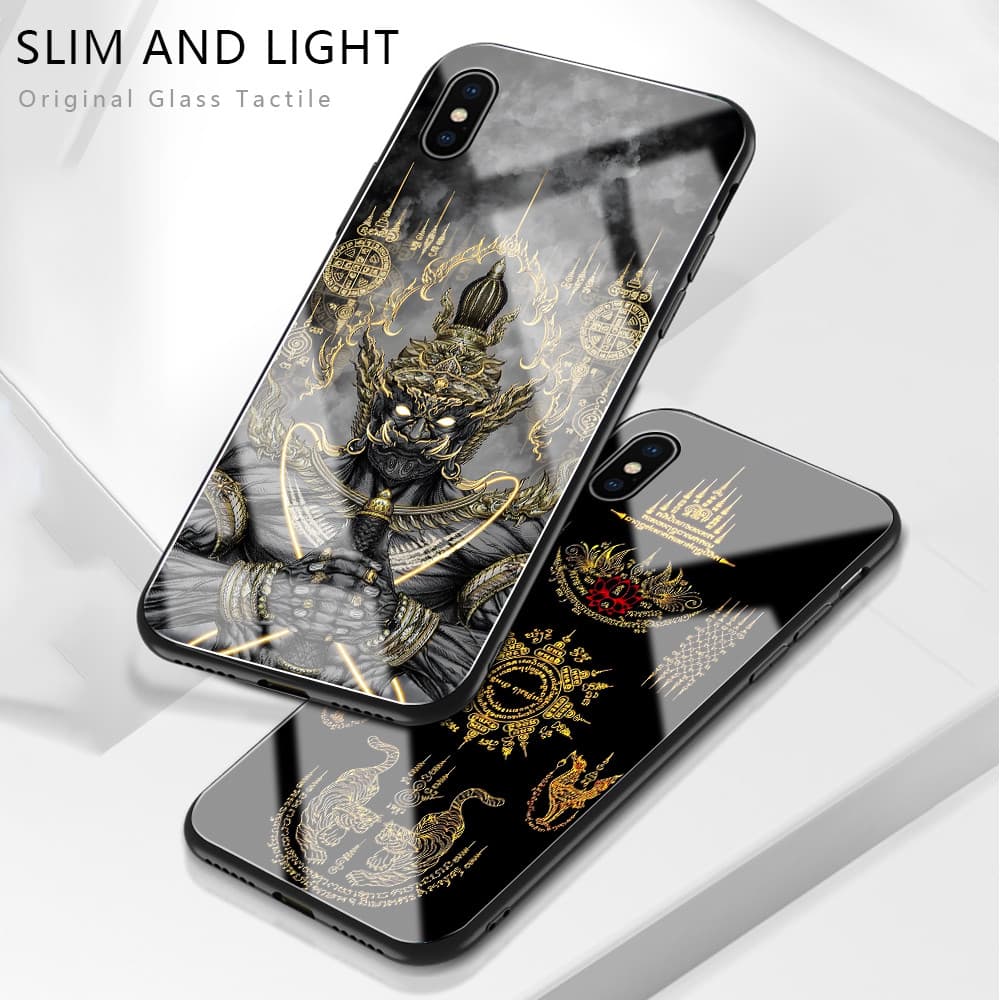 เคส สำหรับ iPhone 17 16 15 14 13 12 11 X XS XR 7 8 6 SE Mini Plus Pro Max 2020 2022 เคสไอโฟน เคสแข็ง Hard Glass Case BLK รูปที่ 6