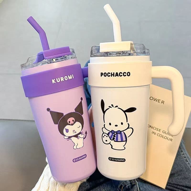 กระติกน้ําร้อน แตนเลส316ความจุขนาดใหญ่ 860ml.ลายการ์ตูน ความจุขนาดใหญ่ 40oz ลายการ์ตูนกระทิงน้ําแข็งน่ารัก มีหูจับ+หลอดด รูปที่ 4