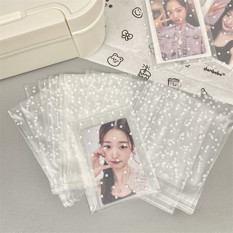 50 ชิ ้ น Matte Dots ถุงปิดผนึก Toploader แขน Photocard บรรจุภัณฑ ์ กระเป ๋ า Self กาวกระเป ๋ า รูปที่ 7