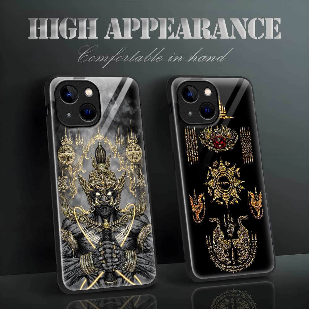 เคส สำหรับ iPhone 17 16 15 14 13 12 11 X XS XR 7 8 6 SE Mini Plus Pro Max 2020 2022 เคสไอโฟน เคสแข็ง Hard Glass Case BLK รูปที่ 2