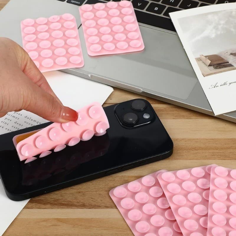 แผ่นซิลิโคนแปะมือถือ ไม่ต้องใช้กาว ติดได้ 2 ด้าน ใช้ซ้ำได้ Silicone ดูดซับ.วัสดุซิลิโคน 048 รูปที่ 5